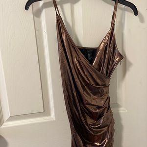 Forever 21 bronze ruched minidress small size